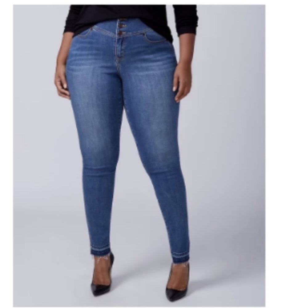 Lane Bryant Blue Skinny Jeans with Stretch size 18